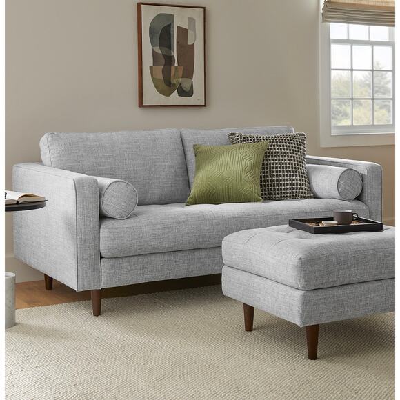 Article Ren Large Square Throw Pillow Black Weave Wool Textured Decor Cushion - Picture 9 of 11